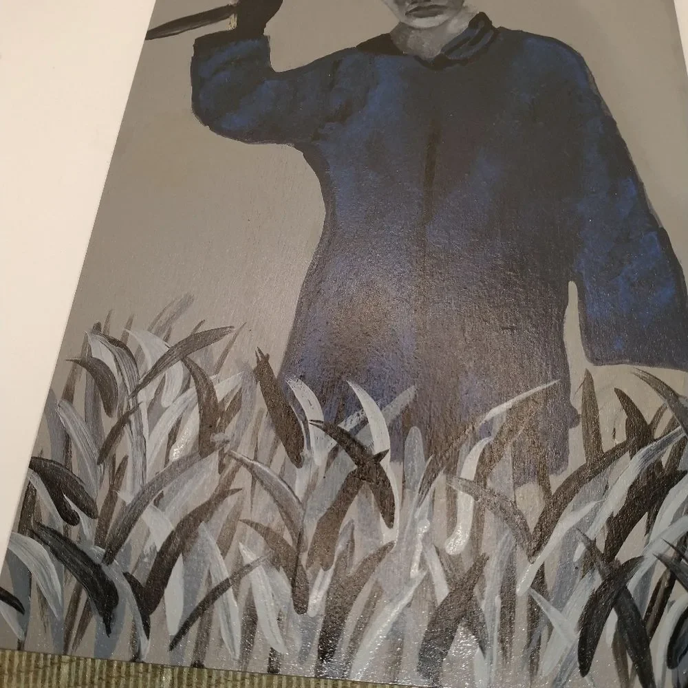 Hand Crafted Michael Myers Art Painting On Wood 13x8